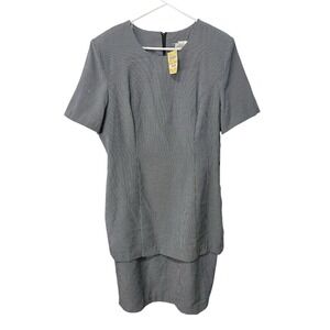 *Vintage‎ Sunshine Starshine 16 Dress Blue/White Shell Buttons Business Office